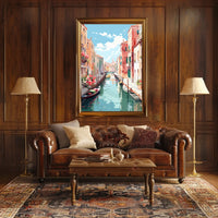 Venetian Canal Beauty Explored in Travel Poster