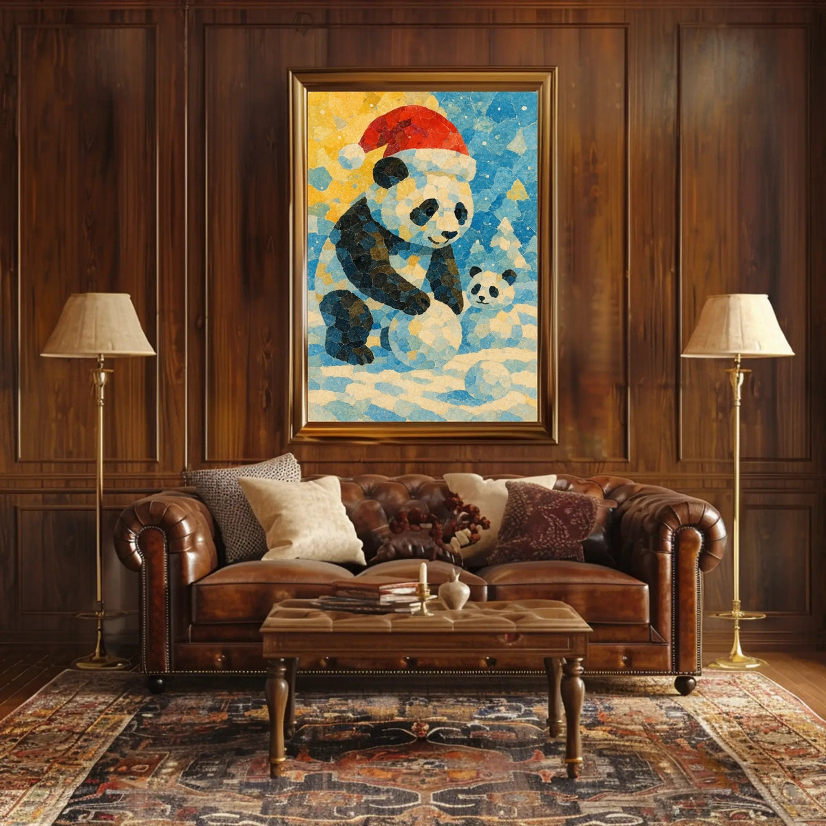 Festive Panda Winter Wonderland Poster