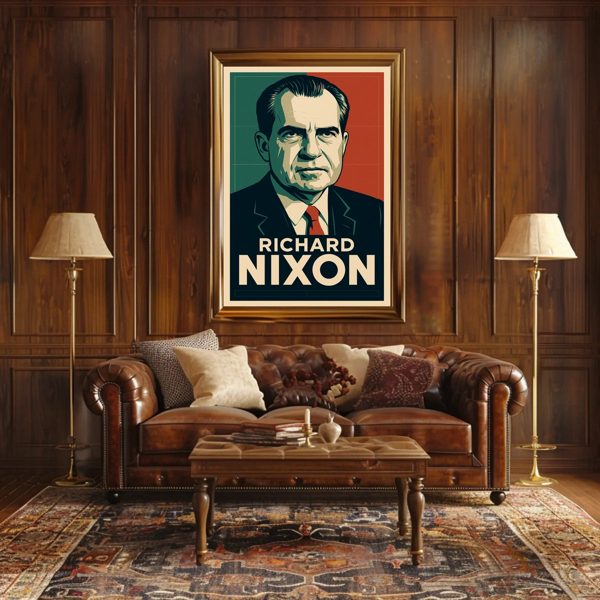 Richard Nixon Portrait Pop Art Realism Cold War Era Heritage Icon Collectors Poster