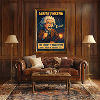 Albert Einstein Relativity Vintage Science Poster