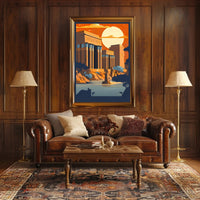 Ancient Egyptian Temple at Sunset Poster