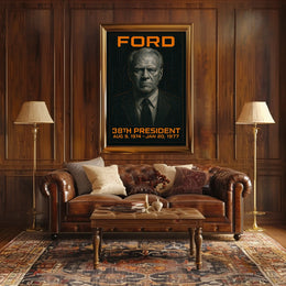 Gerald Ford 38th President of the United States Techno Schematic Poster