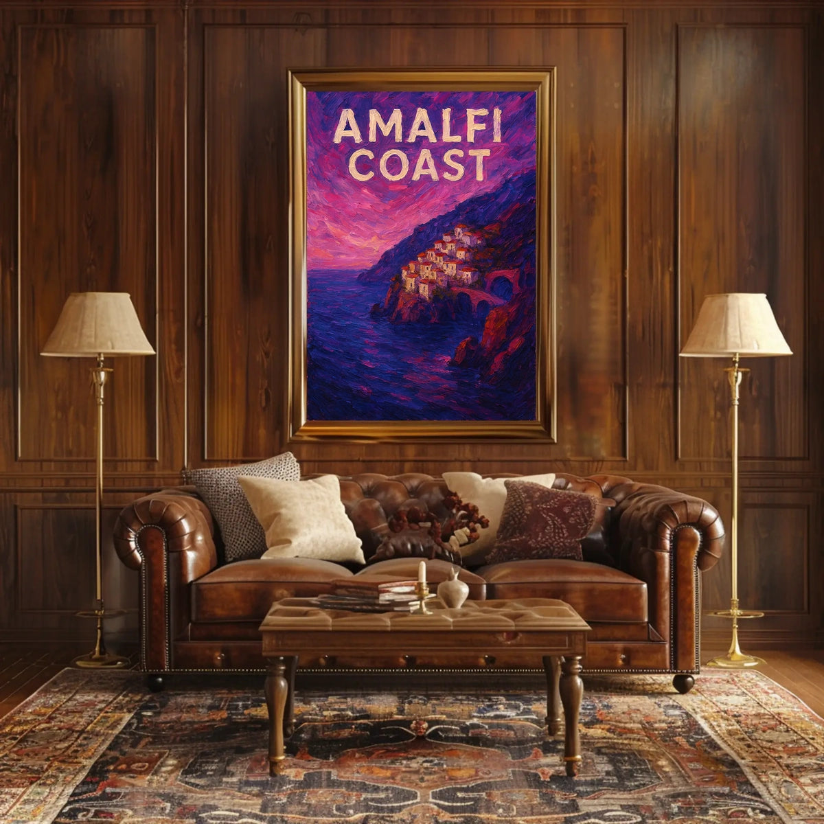 Amalfi Coast Poster for Coastal Home Decor Wall Art