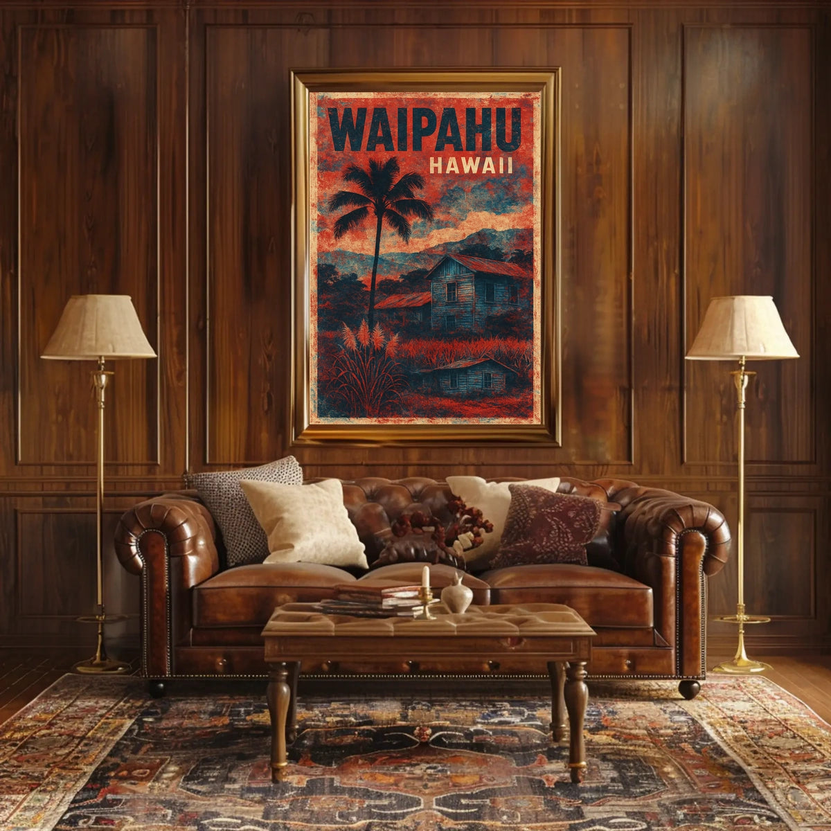 Waipahu Hawaii Scenic Vintage Travel Poster