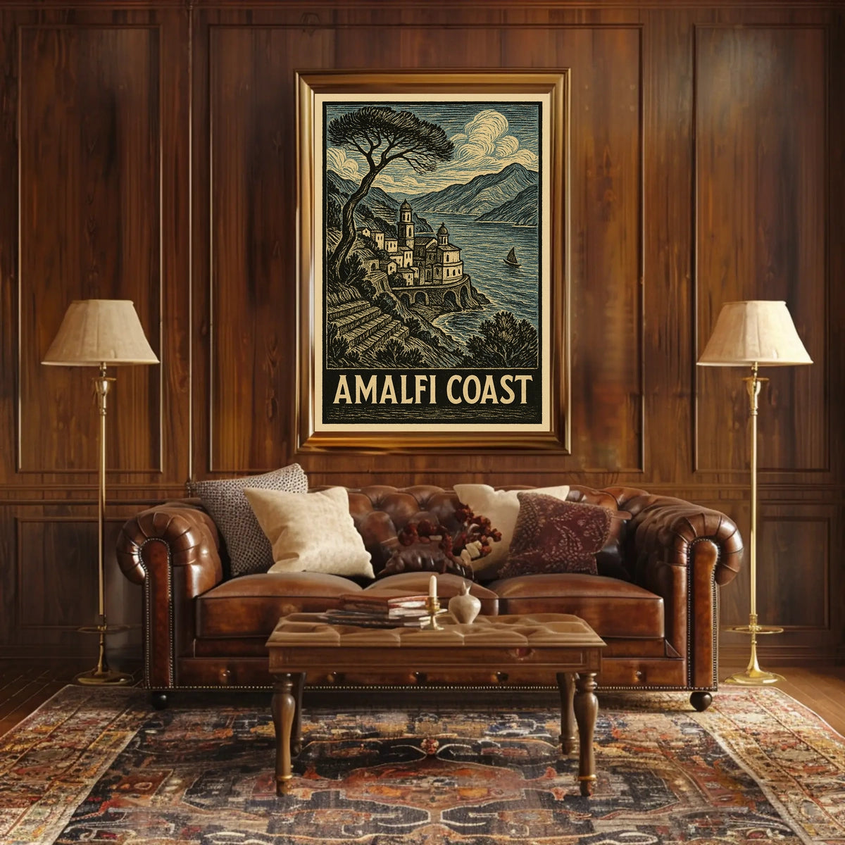 Amalfi Coast Poster Wall Art 18x24 Scenic Seaside Print