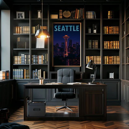 Seattle Skyline With Space Needle Travel Poster