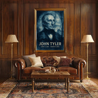 John Tyler 10th President of the United States Double Exposure Poster