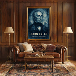 John Tyler 10th President of the United States Double Exposure Poster