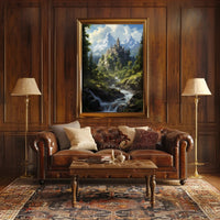 Enchanted Mountain Castle Poster PosterGoat