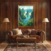 Tropical Seascape Poster: Halong Bay Adventure Art