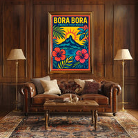 Bora Bora Tropical Adventure Vintage Travel Poster PosterGoat