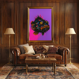 Neon Fish Expression Poster