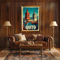 Quito Vintage Cityscape Poster