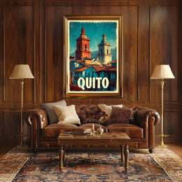 Quito Vintage Cityscape Poster