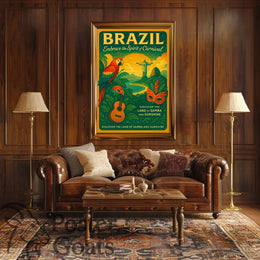 Brazilian Carnival Celebration: Vintage Cultural or Heritage Poster