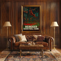 Reindeer Basketball Game Poster