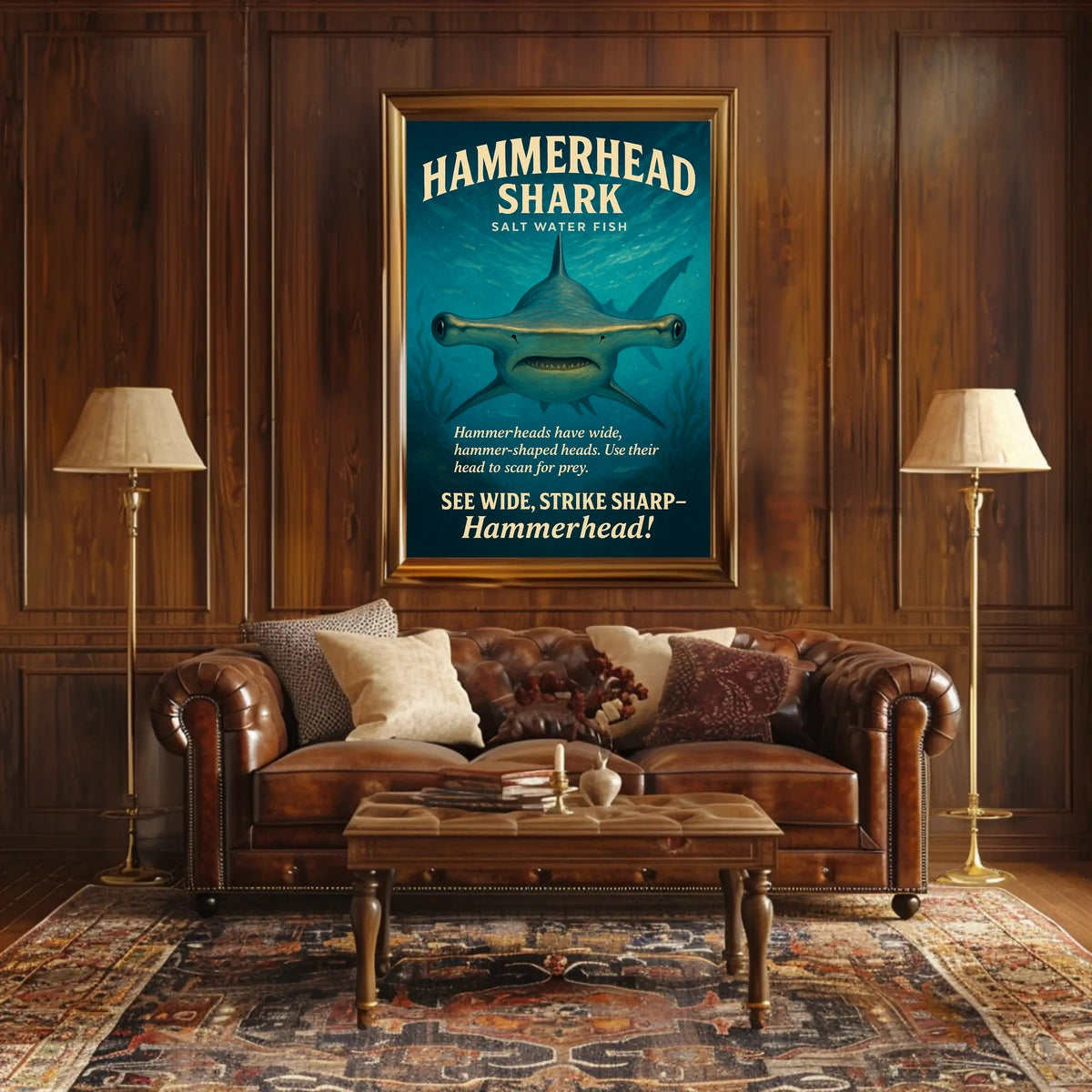 Hammerhead Shark Saltwater Predator Poster
