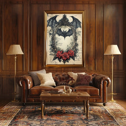Gothic Bat Design Artistic Abstract and Pop Culture Poster