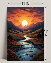Sunset Over Serene Valley Poster