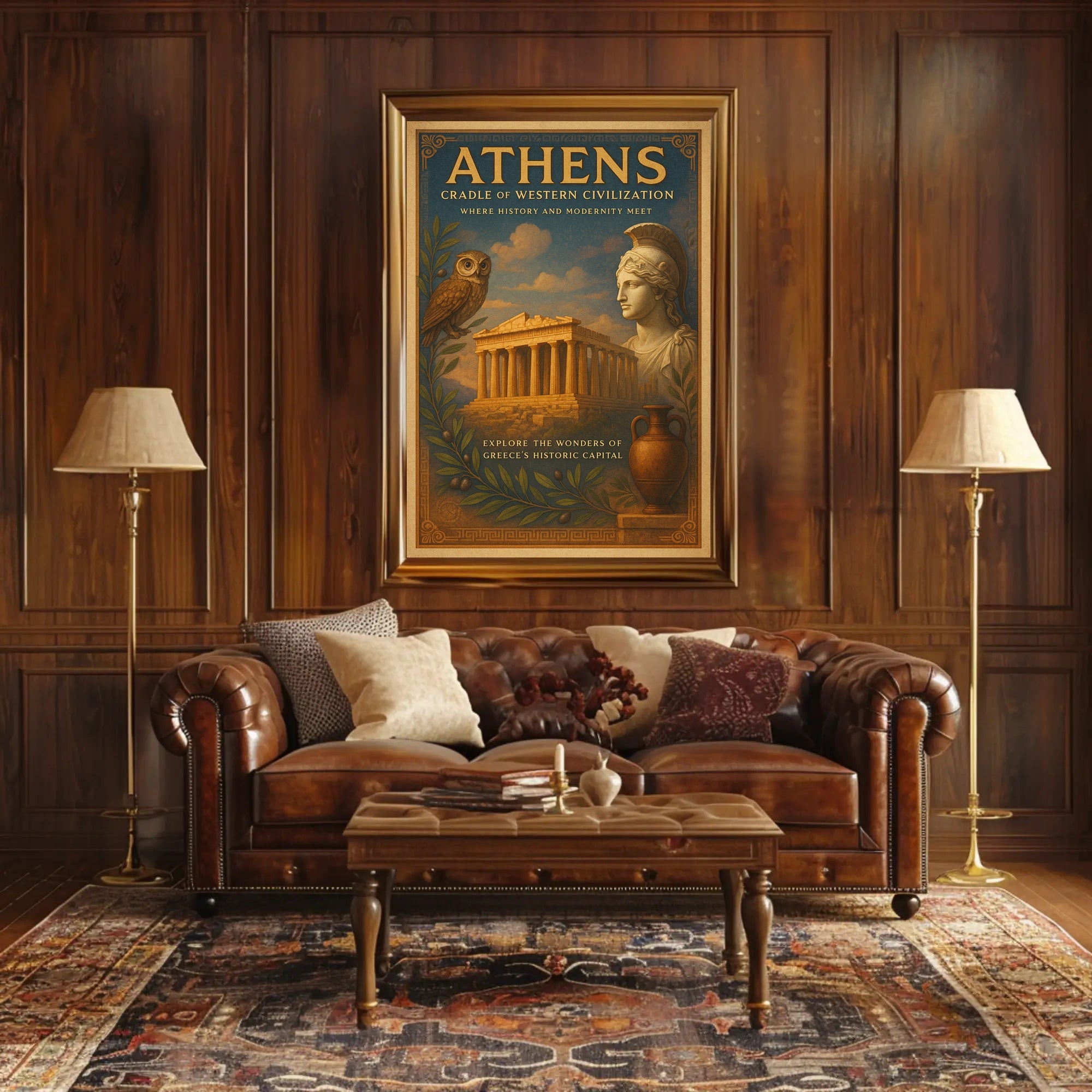 Athens Vintage Artwork Cultural or Heritage Poster