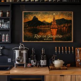Rio de Janeiro Christmas Scene Poster