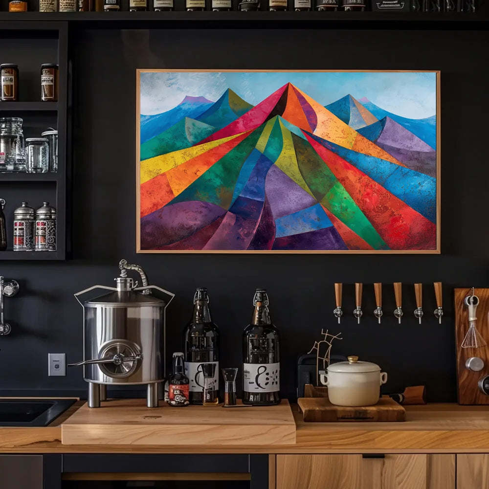 Abstract Geometric Mountain Landscape Poster Art Print