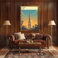 Dubai Skyline at Sunset Poster