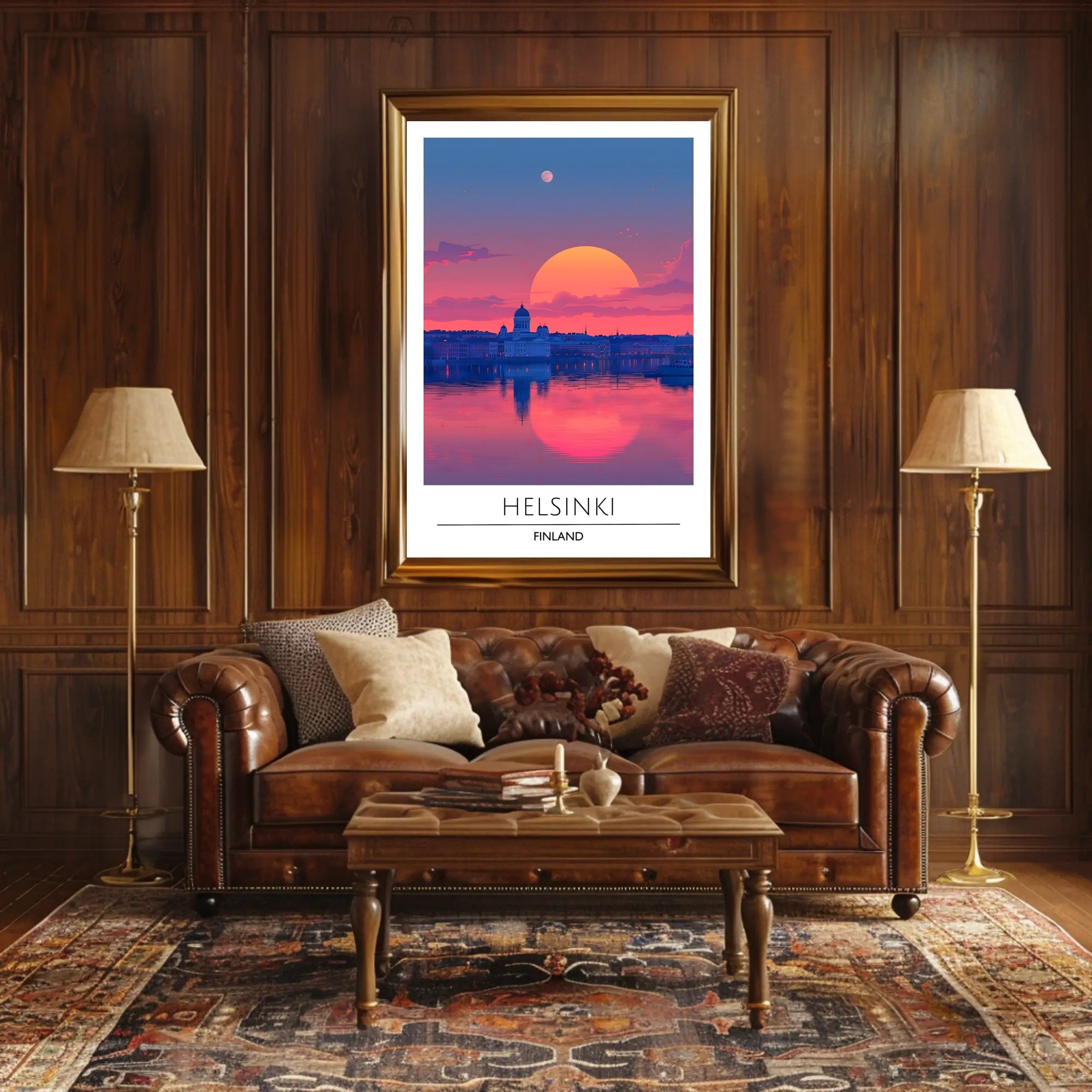 Helsinki Sunset Cityscape Poster Urban or Cityscape Poster