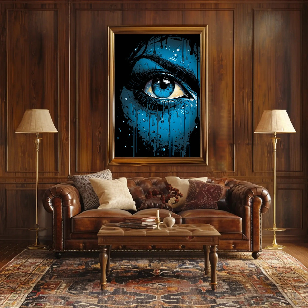 Intense Blue Eye Surreal Art Poster Print
