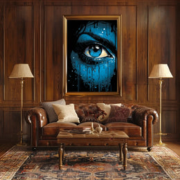 Intense Blue Eye Surreal Art Poster Print