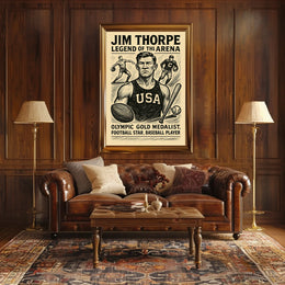 Jim Thorpe Iconic Sports Legend Poster