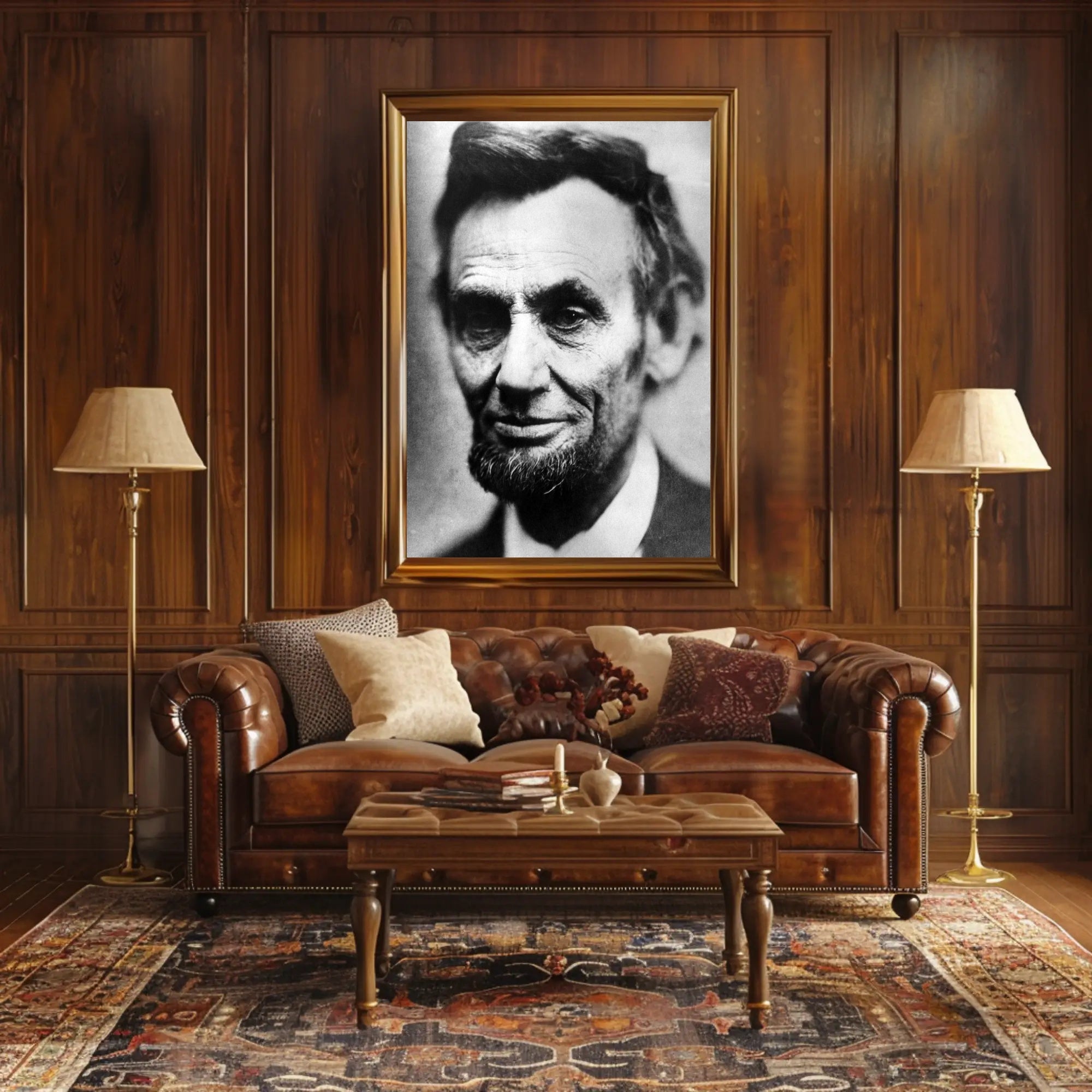 Abraham Lincoln Capitol Background Painting Poster Art Print PosterGoat