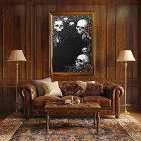 Gothic Skull and Roses Art Poster - Artistic Poster