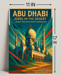 Abu Dhabi Jewel Desert Cityscape Travel Poster
