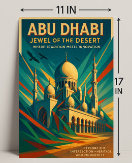 Abu Dhabi Jewel Desert Cityscape Travel Poster