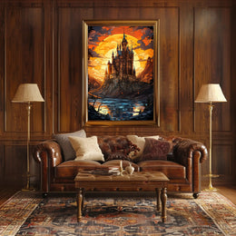 Enchanted Castle At Sunset Poster