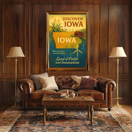 Iowa's Heartfelt Harmony: Nostalgic Travel Poster