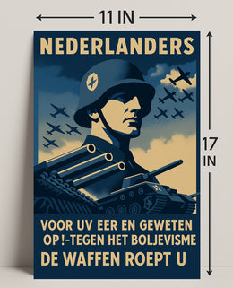 WWII Rallying Call Against Bolshevism Propaganda Poster