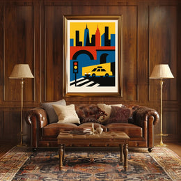 Urban Symphony City Poster Geometric Art For Modern Homes