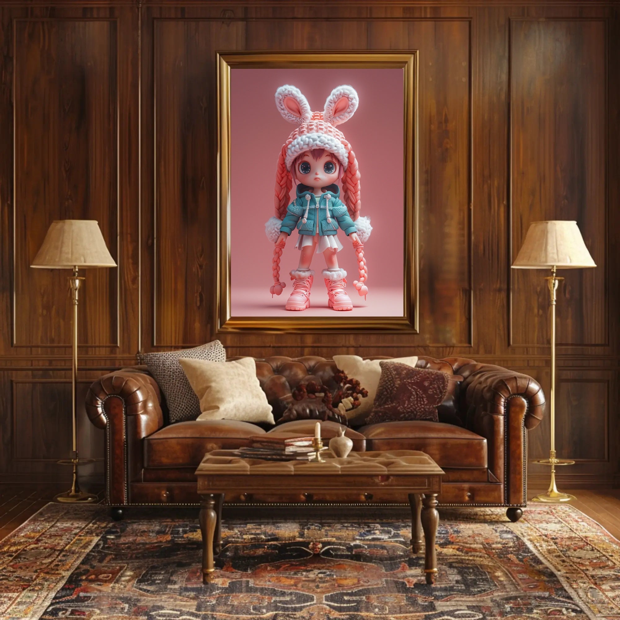 Cozy Winter Cute Character Pop Culture Poster PosterGoat