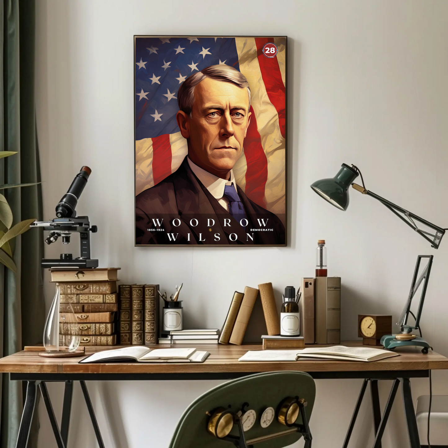 Woodrow Wilson 28th President Of The United States Portrait