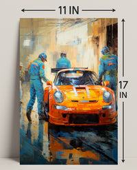 Racing Team In Action Poster PosterGoat