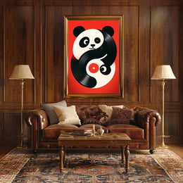 Yin-Yang Panda Vinyl Poster
