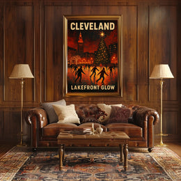Cleveland Lakefront Glow Poster