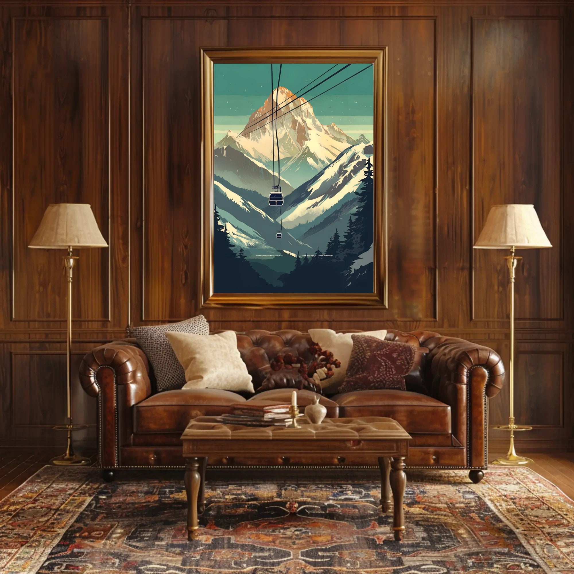 Majestic Mountain Cable Car Poster