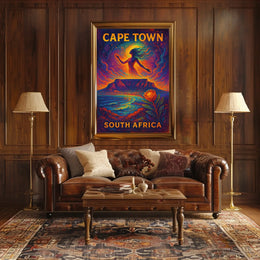 Cape Town Dreamscape Psychedelic Art Poster Print