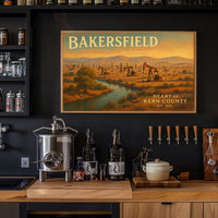Bakersfield Oil Fields Vintage Poster Art