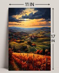 Golden Vineyard At Sunset Poster