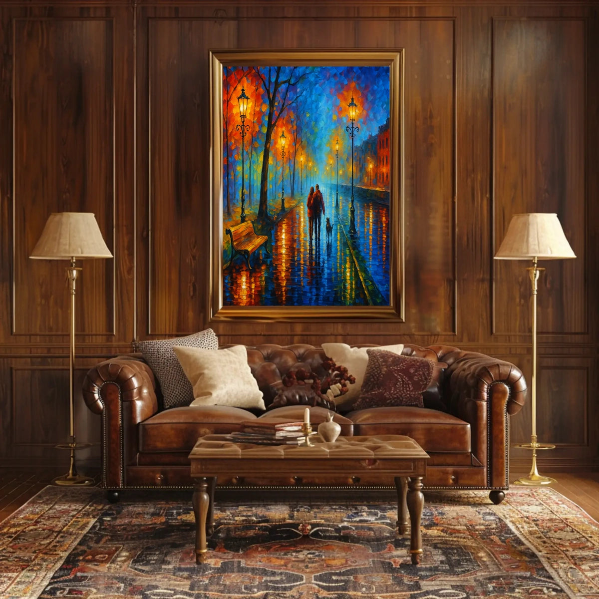 Evening Stroll in a Vibrant Cityscape Poster