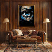 Mystical Blue Eye Dripping Paint Art Poster